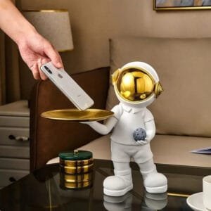 Figurine D’astronaute Porte-clés Pour Une Organisation Stylée - Visière Dorée