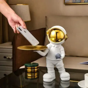 Figurine D’astronaute Porte-clés Pour Une Organisation Stylée - Visière Dorée