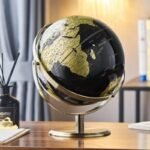 globe terrestre retro un bel ajout pour votre bureau noir dore 25 5cm 961 1