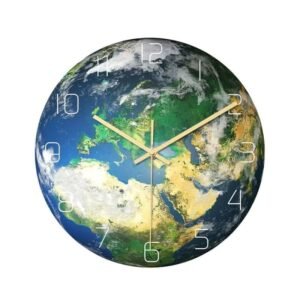horloge murale phosphorescente a leffigie de la terre europe 30 x cm 401 1