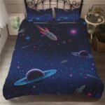 housse de couette motifs planetes pour un voyage spatial nocturne 140cm x 210cm housses 828 1