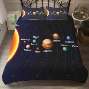 housse de couette systeme solaire pour jeunes astronomes 140cm x 210cm housses de couette 258 1