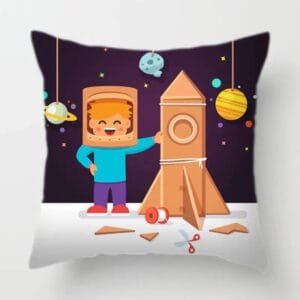 Housse De Coussin Petit Astronaute Pour Enfants Rêveurs 1 Housse De Coussin Petit Astronaute Pour Enfants Rêveurs