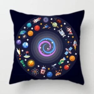 Housse De Coussin Univers Décoré Pour Enfants