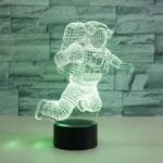 Lampe De Chevet Astronaute Avec Câble Usb Et Illusion 3d Lumineuse
