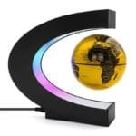 Lampe Globe Terrestre Flottant: Décor éducatif Unique Pour Tous Les âges - Noir Et Doré