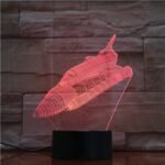 lampe led 3d navette spatiale avec cable usb pour un eclairage unique telecommande 395 1