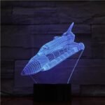lampe led 3d navette spatiale avec cable usb pour un eclairage unique telecommande 572 1