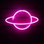 Lampe Murale Rétro En Forme De Planète - Rose