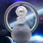 lecteur de musique bluetooth lune et astronaute decoratif style b argente 479 1