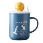 Mug En Céramique Astronaute Avec Couvercle Et Cuillère