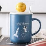 Mug En Céramique Astronaute Avec Couvercle Et Cuillère