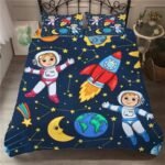 parure de lit astronautes pour passionnes despace 140cm x 210cm housses de couette 622 1