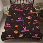 parure de lit astronomie pour enfant en polyester doux 140cm x 210cm housses de couette 486 1