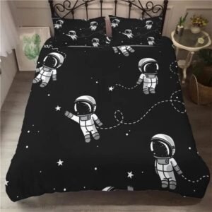 parure de lit petit astronaute pour chambre a coucher spatiale 140cm x 210cm housses 361 1