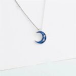 pendentif croissant de lune avec etoiles argentees 261 1