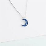 Pendentif Croissant De Lune Avec étoiles Argentées