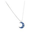 Pendentif Croissant De Lune Avec étoiles Argentées
