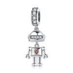 pendentif robot galactique en argent 925 et zircon poli a la main 934 1