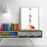 poster aquarelle des planetes du systeme solaire 30 x 40 cm 262 1
