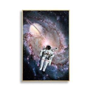 poster astronaute en combinaison sur fond de galaxie 30 x 45 cm 389 1