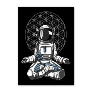 poster astronaute en meditation calme de lespace 30 x 40cm 565 1