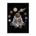 poster astronaute en meditation pour un voyage spatial unique 30 x 40 cm 145 1