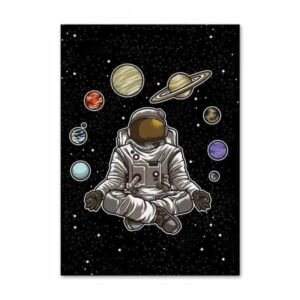 poster astronaute en meditation pour un voyage spatial unique 30 x 40 cm 145 1