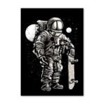 poster astronaute skater decoration murale unique et spatiale 20 x 25 cm 808 1