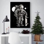 poster astronaute skater decoration murale unique et spatiale 328 1