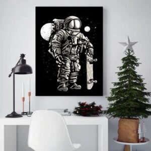 poster astronaute skater decoration murale unique et spatiale 328 1