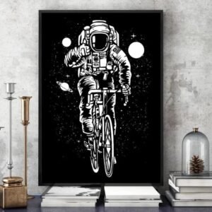 poster astronaute une viree en velo aux etoiles 30 x 40 cm 855 1