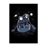poster astronautes voyagez paisiblement dans lespace en toile coton 30 x 40 cm 824 1