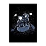 Poster Astronautes: Voyagez Paisiblement Dans L’espace En Toile Coton - 30 x 40 Cm