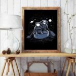poster astronautes voyagez paisiblement dans lespace en toile coton 464 1