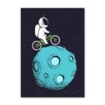 poster dastronaute a velo sur la lune en haute definition 30 x 40 cm 887 1