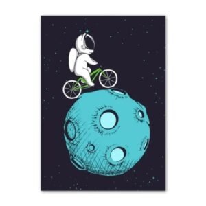 poster dastronaute a velo sur la lune en haute definition 30 x 40 cm 887 1