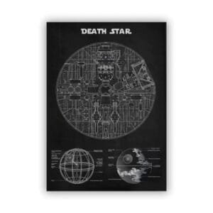 Poster De L’étoile De La Mort De L’empire Galactique - 30 x 40 Cm / Noir