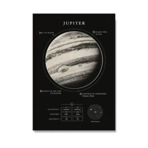 poster decoratif de jupiter avec principales caracteristiques visibles 30 x 42 cm 759 1
