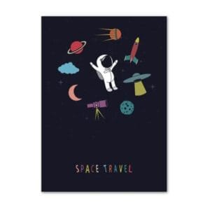 Poster Enfant Amusant Sur Le Thème Du Space Travel 1 Poster Enfant Amusant Sur Le Thème Du Space Travel - 30 x 40 Cm