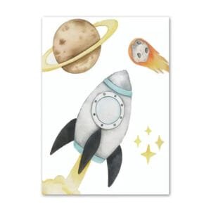 Poster Fusée Près De Saturne Pour La Chambre Des Enfants 3 Poster Fusée Près De Saturne Pour La Chambre Des Enfants - 30 x 40 Cm