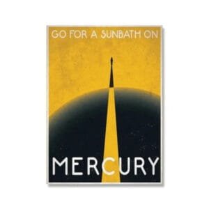 Poster Futuriste De Voyages Vers Mercure En Toile Coton Haut De Gamme - 30 x 40 Cm