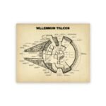 poster haute definition des plans du vaisseau faucon millenium 763 1