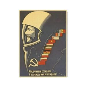 Poster Historique De L’urss Et Youri Gagarine - 30 x 42 Cm