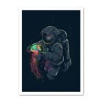 poster lastronaute et la medusepour les passionnes despace 30 x 40 cm 364 1