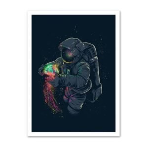 poster lastronaute et la medusepour les passionnes despace 30 x 40 cm 364 1