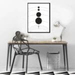 Poster Minimaliste Des Planètes Du Système Solaire En Toile Coton - 30 x 40cm
