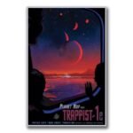 poster retro de lexoplanete trappist 1e en toile coton 100 30 x 40 cm 217 1