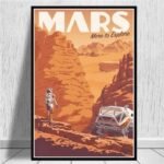 poster retro de mars pour une deco spatiale elegante 30 x 42 cm 949 1