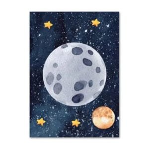 Poster Sur Toile De La Lune En Haute Définition - 30 x 40 Cm